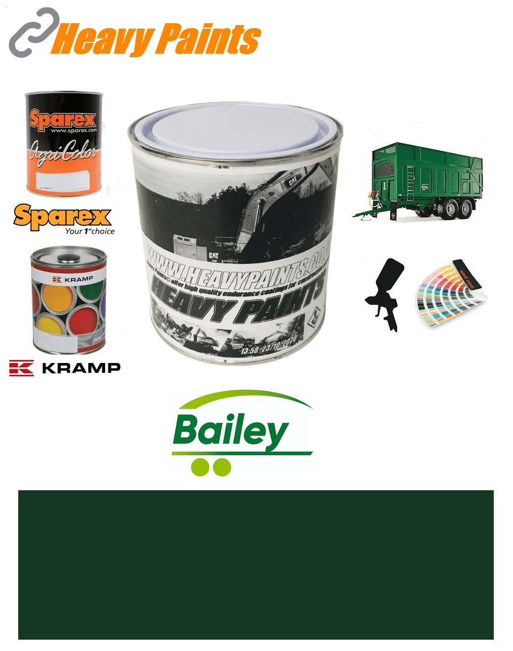 Bailey Trailer Green Enamel Paint 1 Litre Tin