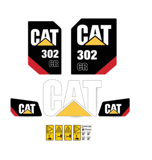 CAT 302 CR Excavator Decal Set