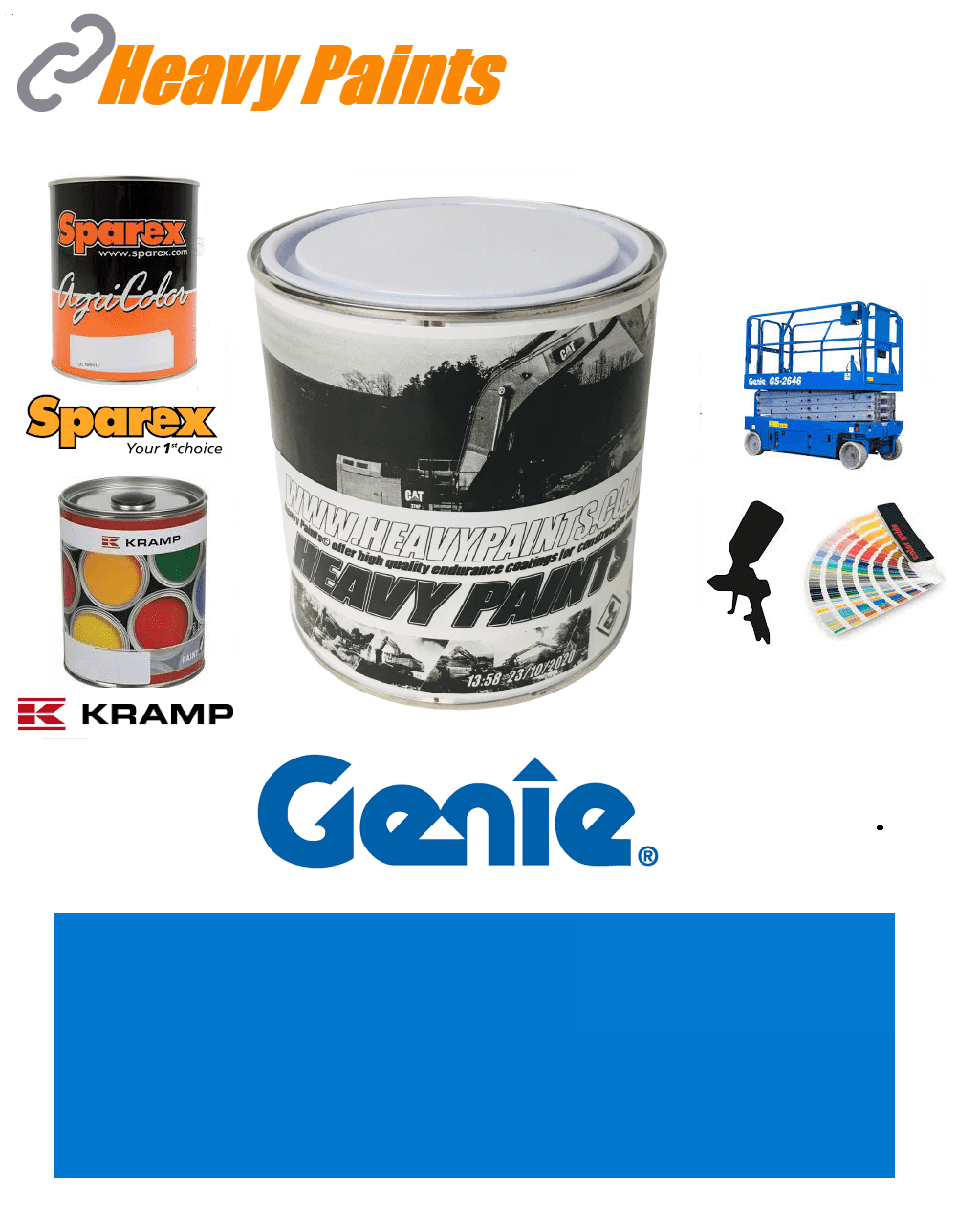 Genie Lift Sky Blue Enamel Paint 1 Litre Tin