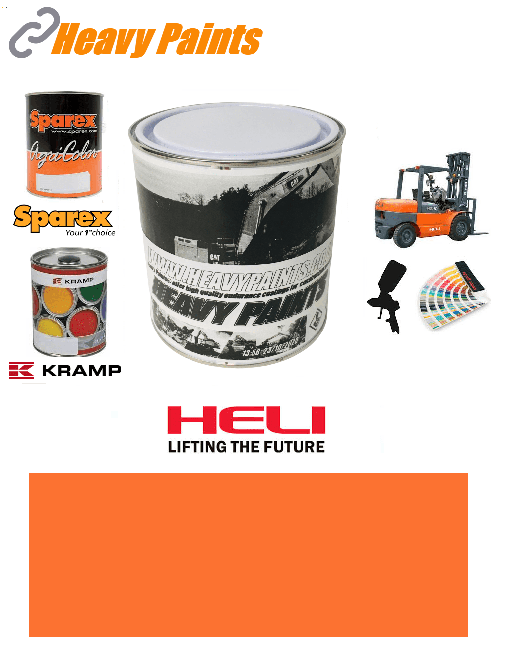 Heli Forklift Truck Red Orange Enamel Paint 1 Litre Tin