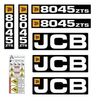 JCB 8025 ZTS Mini Digger Decal Set - Full Graphics Kit