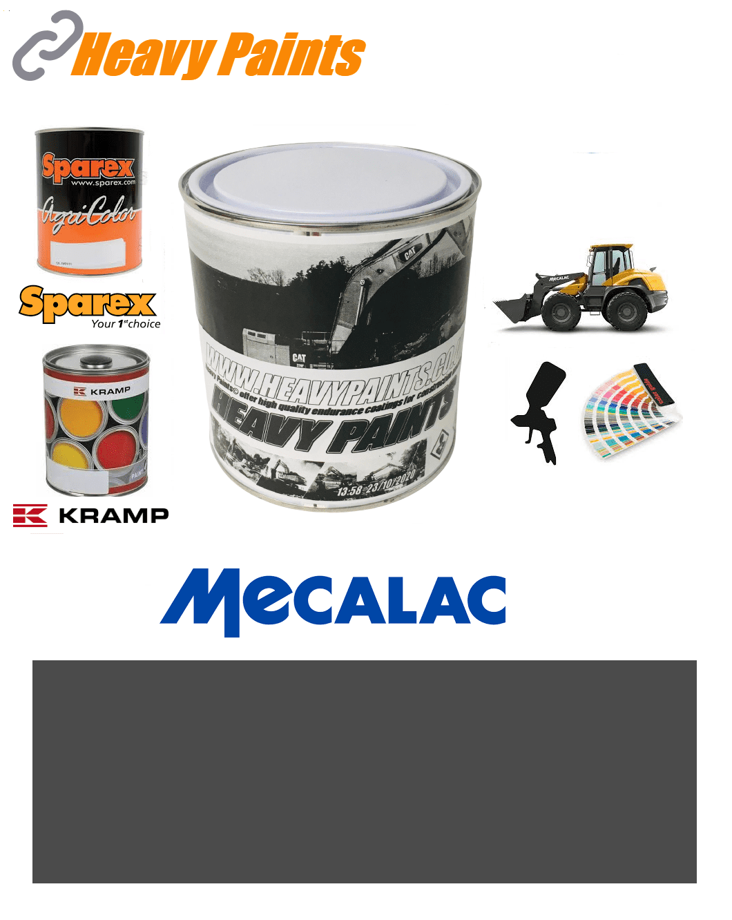 Mecalac Grey Enamel Paint 1 Litre Tin