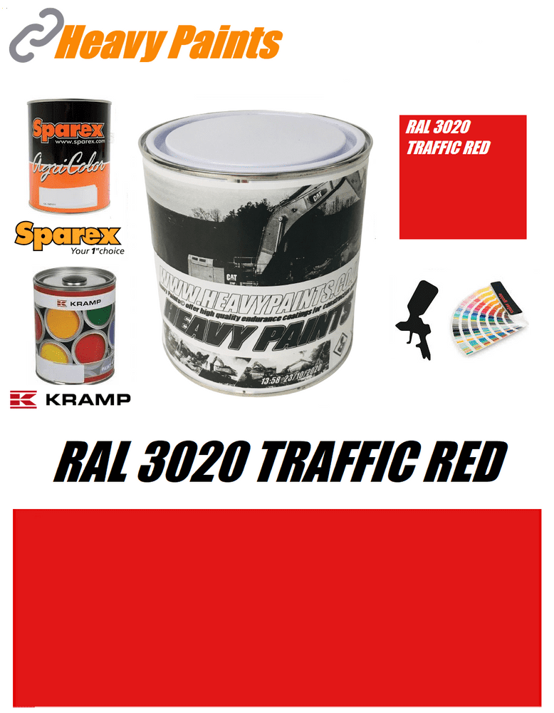 Traffic Red Ral Code RAL 3020 Traffic Red Enamel Paint 1 Litre Tin