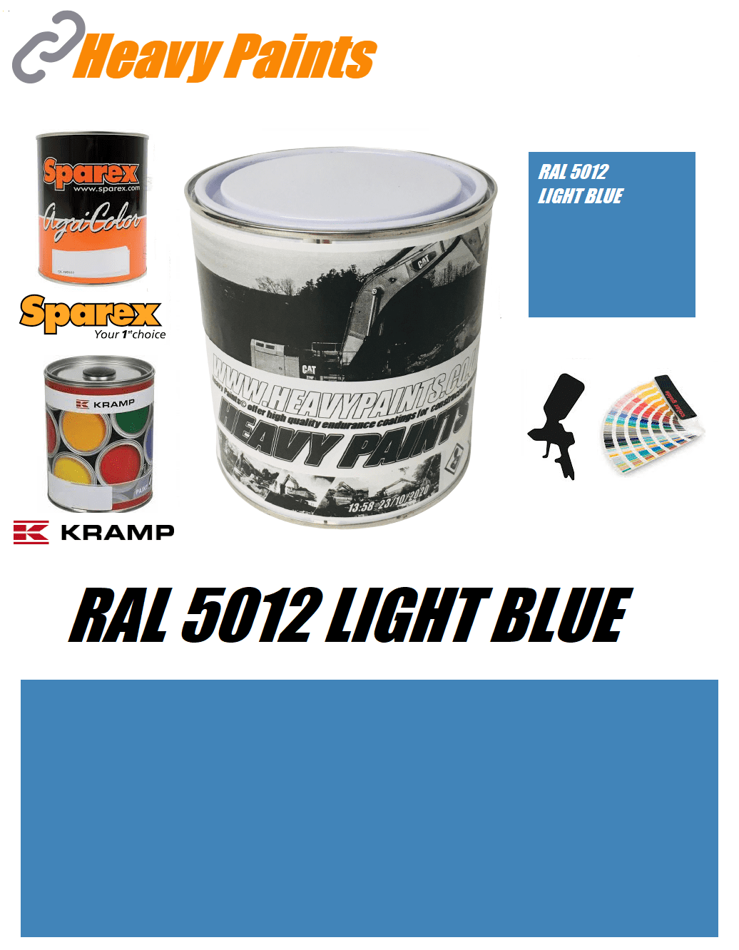 RAL 5012 Light Blue Enamel Paint 1 Litre Tin