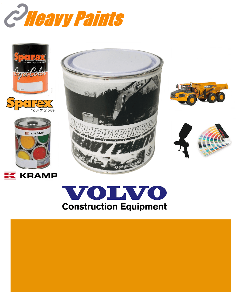 Volvo ADT Yellow Enamel Paint 1 Litre Tin