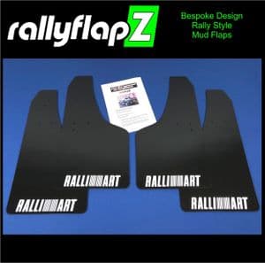 L200 PICK-UP 5TH GEN (2015+)-  BLACK MUDFLAPS (Logo White)