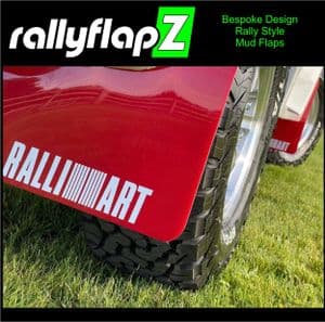 L200 PICK-UP 5TH GEN (2015+)-  RED MUDFLAPS (Logo White)