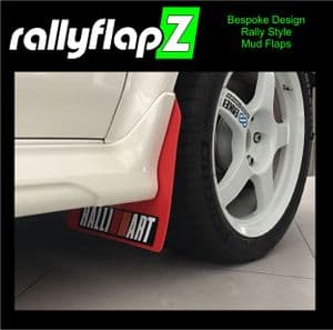 LANCER EVO 1,2,3 (1992-1996)-  RED MUDFLAPS (Logo White, Red & Orange)
