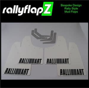 LANCER EVO 1,2,3 (1992-1996)-  WHITE MUDFLAPS (Logo Black)