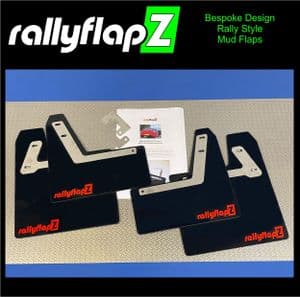 LANCER EVO 7, 8 & 9 (2001-2007)-  BLACK MUDFLAPS (rallyflapZ Logo Red)