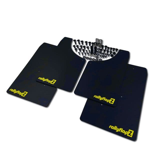 rallyflapZ | Mud Flaps to fit ABARTH 500, 595, 695 2008+ BLACK (All Options)