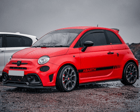 rallyflapZ | Mud Flaps to fit ABARTH 500, 595, 695 2008+ BLACK (All Options)