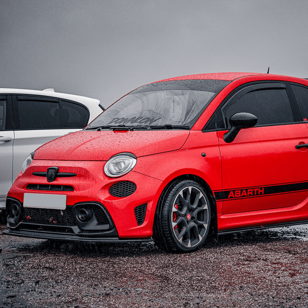 rallyflapZ | Mud Flaps to fit ABARTH 500, 595, 695 2008+ RED (All Options)