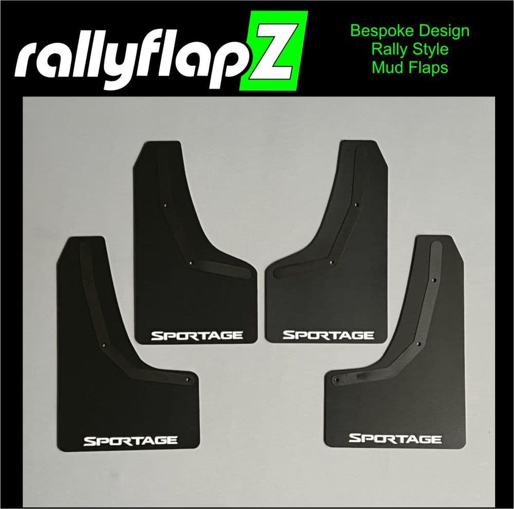 rallyflapZ Mud Flaps to fit KIA SPORTAGE 4th Gen 20172022 BLACK All
