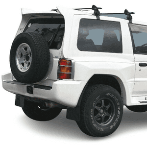 rallyflapZ | Mud Flaps to fit Pajero Evolution (97-99) 'PajEvo' BLACK