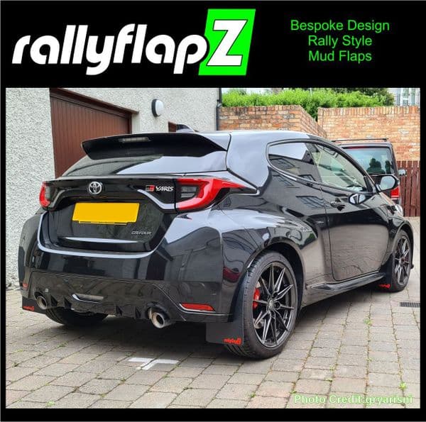 rallyflapZ Rally Style Mud Flaps TOYOTA GR YARIS, GR4 2020+ BLACK (All Options)