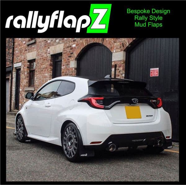 rallyflapZ Rally Style Mud Flaps TOYOTA GR YARIS, GR4 2020+ BLACK (All Options)