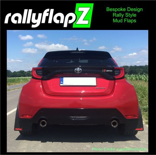 rallyflapZ Rally Style Mud Flaps TOYOTA GR YARIS, GR4 2020+ BLACK (All Options)