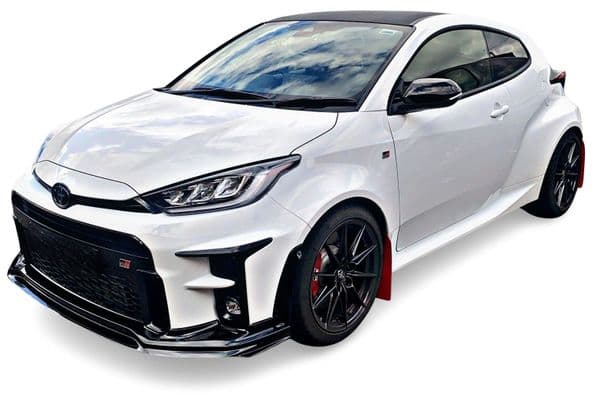 rallyflapZ Rally Style Mud Flaps TOYOTA GR YARIS, GR4 2020+ RED   (All Options)