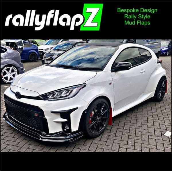 rallyflapZ Rally Style Mud Flaps TOYOTA GR YARIS, GR4 2020+ RED   (All Options)