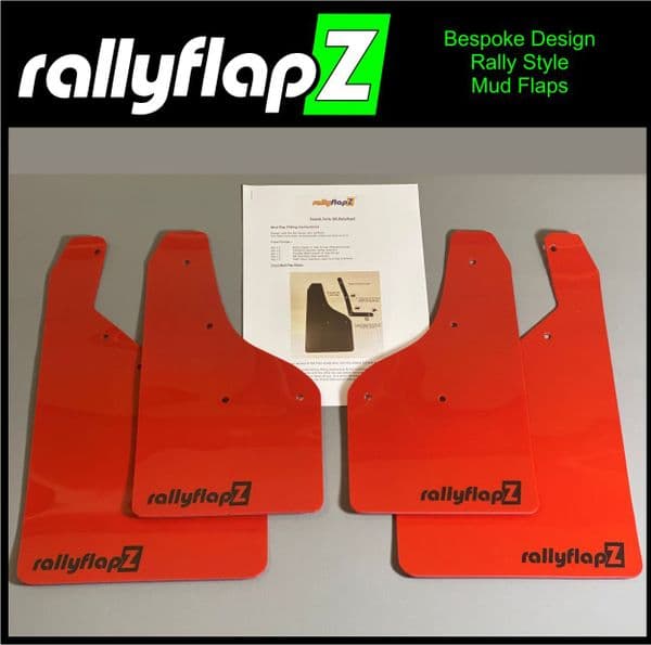 rallyflapZ Rally Style Mud Flaps TOYOTA GR YARIS, GR4 2020+ RED   (All Options)