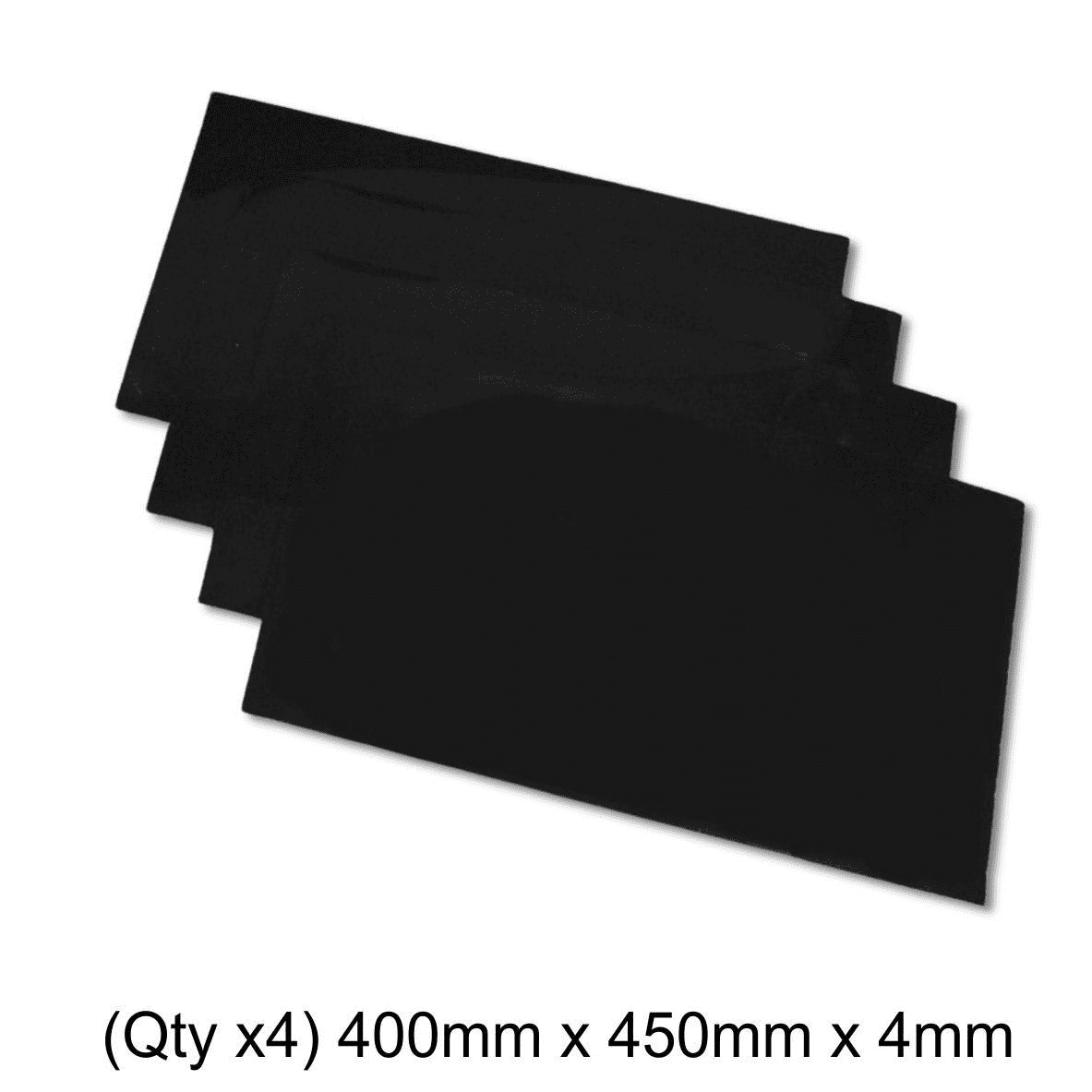 Universal Mudflap Material - BLACK 4mm x 400mm x 450mm Qty 4