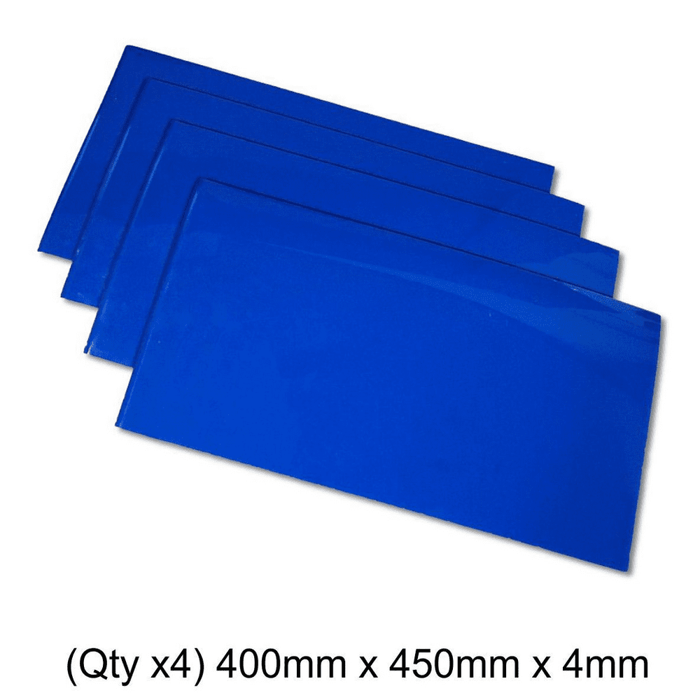 Universal Mudflap Material - BLUE 4mm x 400mm x 450mm Qty 4