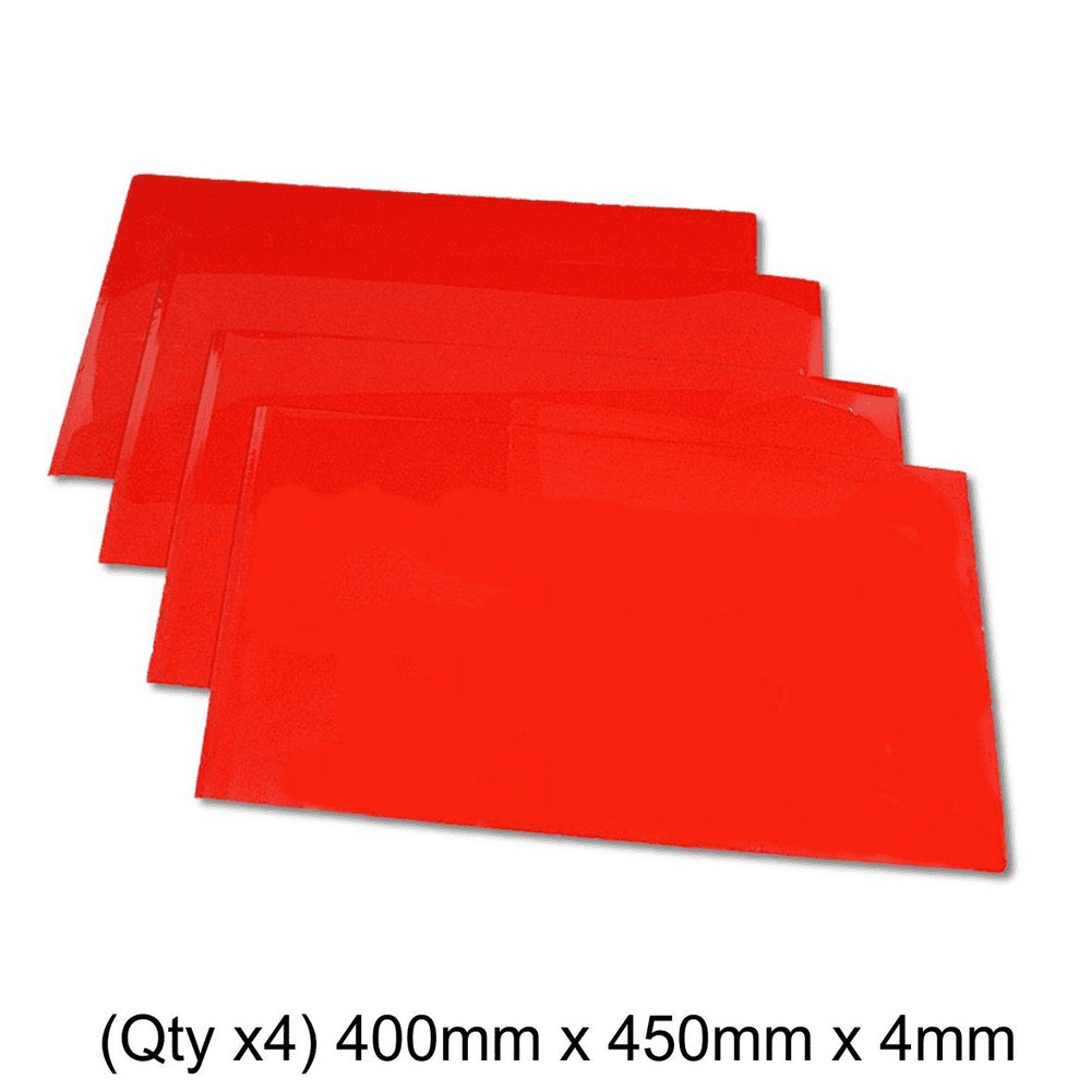 Universal Mudflap Material - RED 4mm x 400mm x 450mm Qty 4