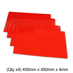 Universal Mudflap Material - RED (4mm x 400mm x 450mm Qty 4)