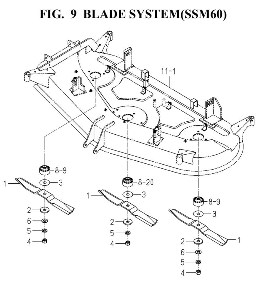 Genuine ISEKI SZ330 60" SSM60 Deck Mower Blade Part Number 865430600610