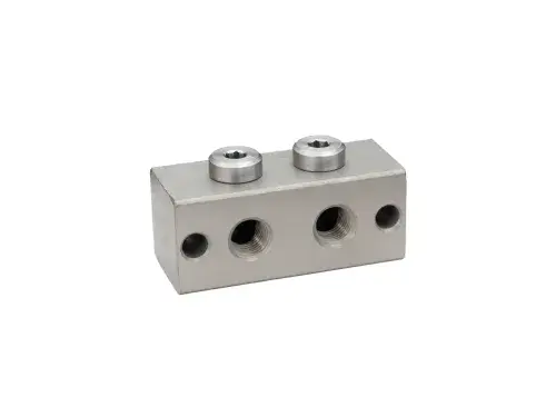 Greasing Block 2 x Tee-Drilling M10x1 Product Code GLS-GB-2-T