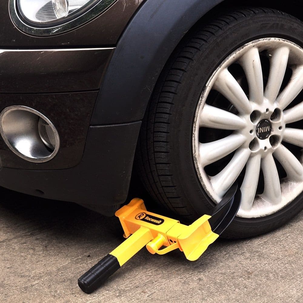 RocwooD Heavy Duty Steel Car / Caravan Wheel Clamping Lock