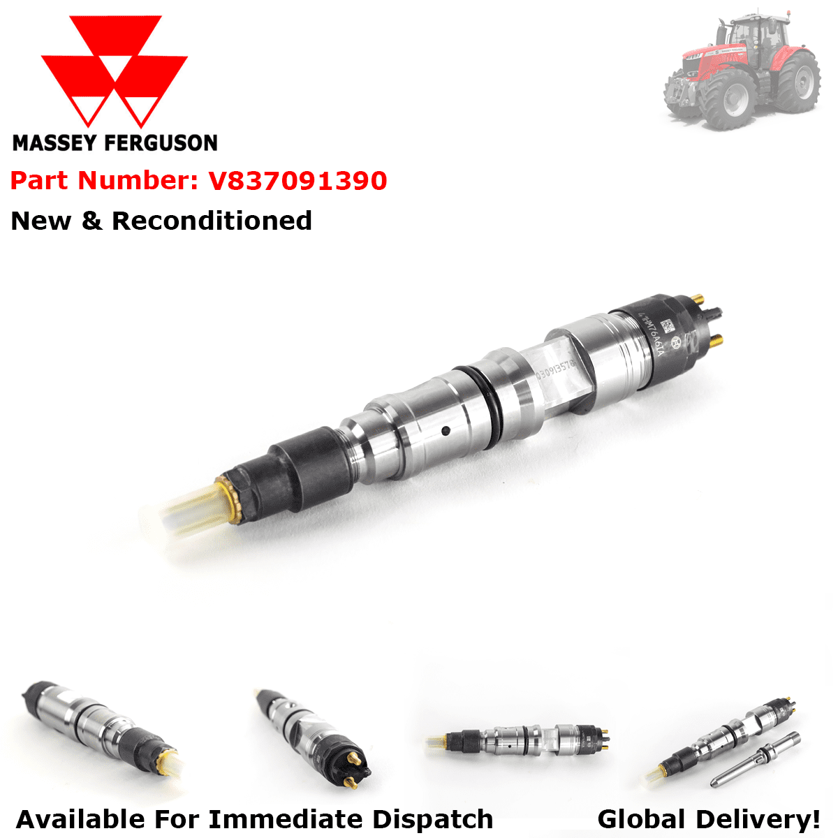 MASSEY FERGUSON COMMON RAIL DIESEL INJECTOR - V837091390 