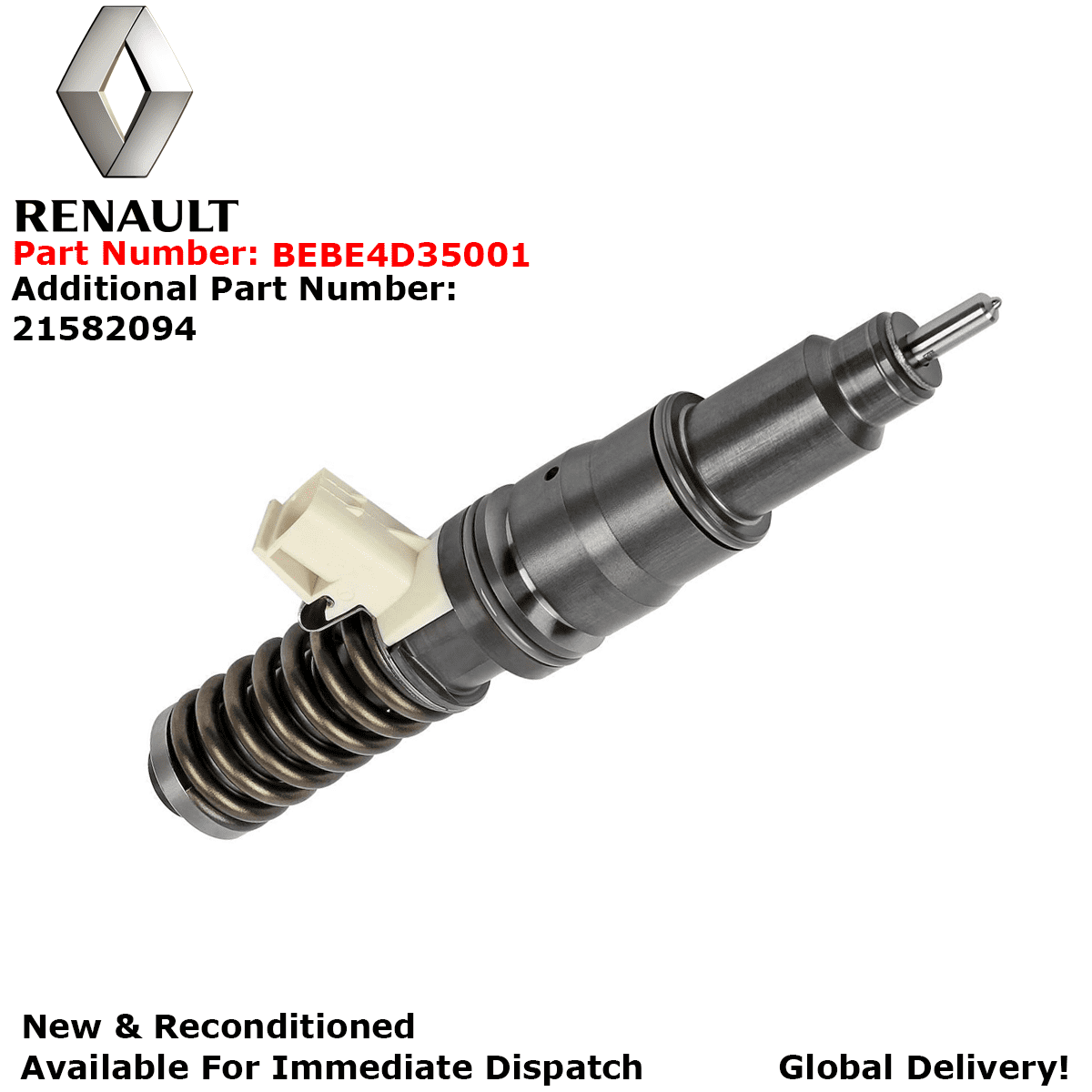 RENAULT PREMIUM 2380.19 NEW AND RECONDITIONED DELPHI DIESEL INJECTOR  21582094 - BEBE4D35001