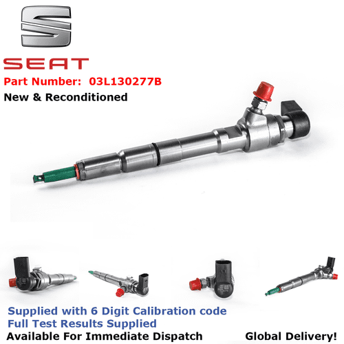 Seat Ibiza V 1.6 TDI Reconditioned Siemens Diesel Injector - 03L130277B