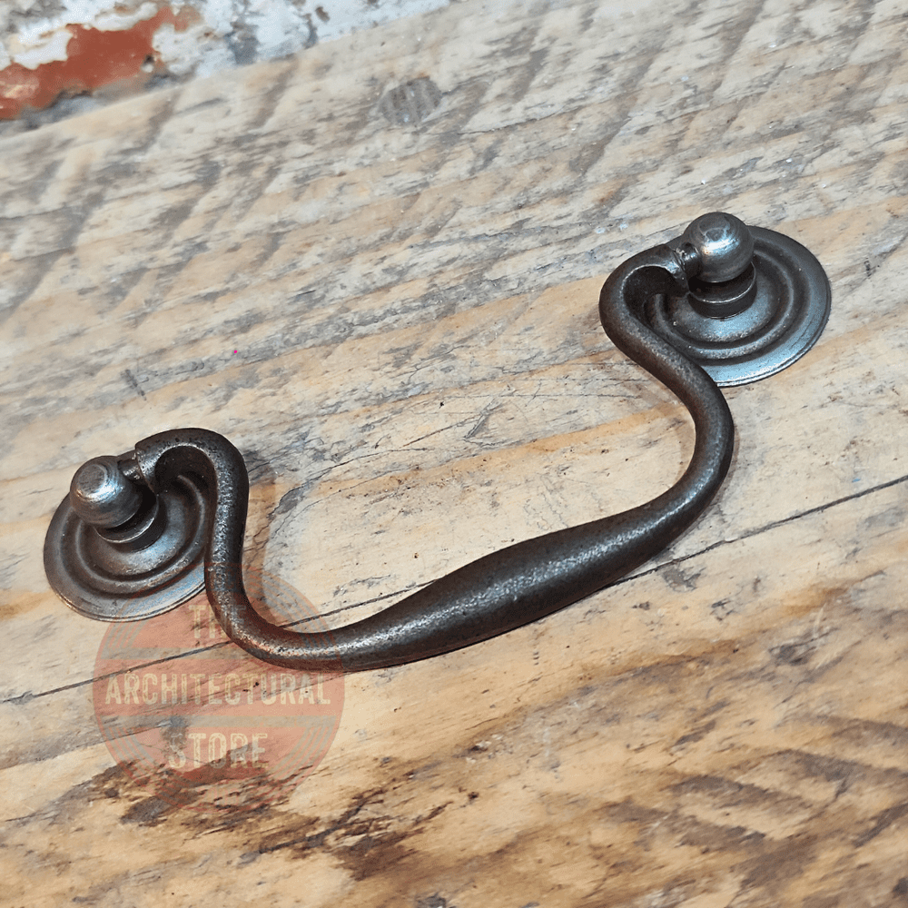 120mm Swan Neck Antique Iron Drop Drawer Pull Handle