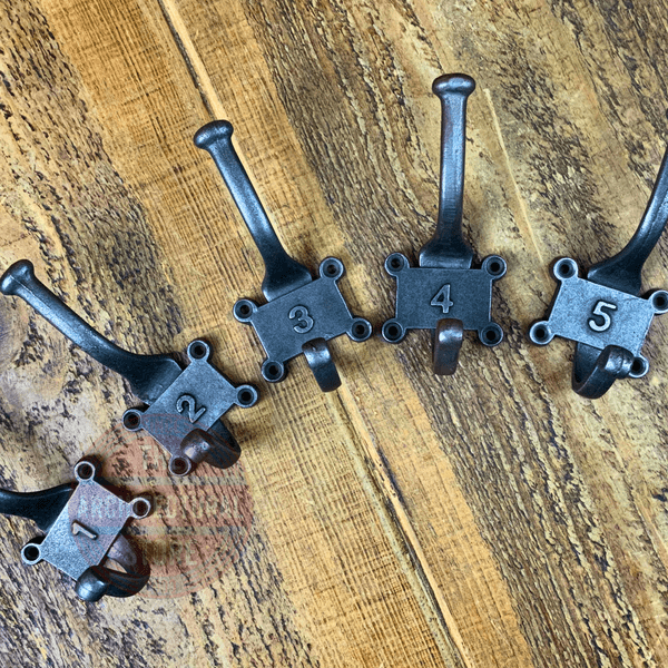 2 Part Retro 1-5 Numbered Hooks