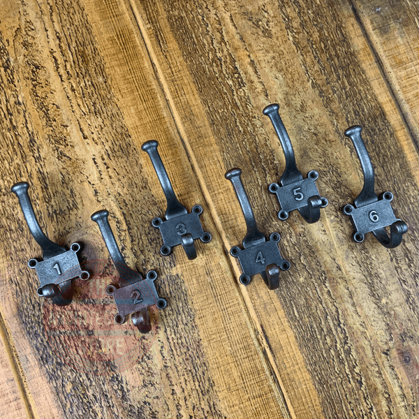 2 Part Retro 1-6 Numbered Hooks