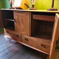 3 Door Ercol Sideboard on Black Hairpin Legs