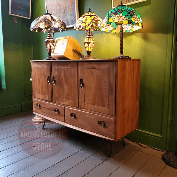 3 Door Ercol Sideboard on Black Hairpin Legs