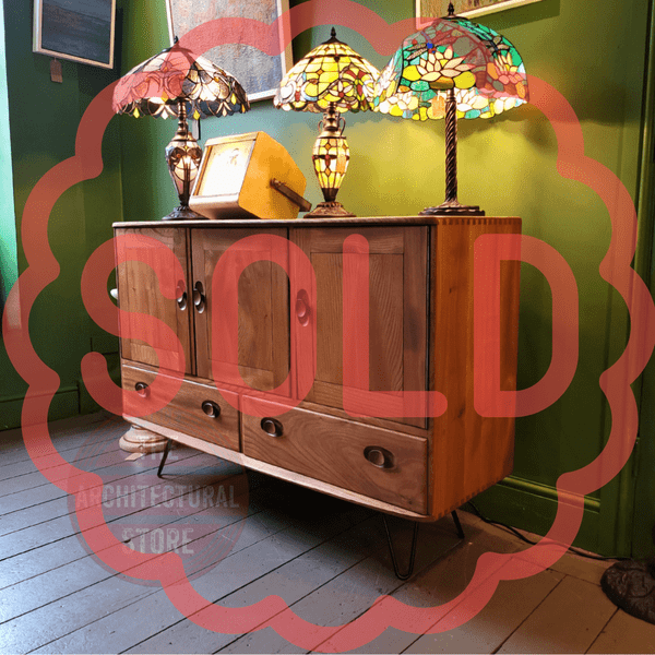 3 Door Ercol Sideboard on Black Hairpin Legs