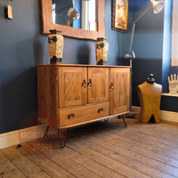 3 Door Ercol Sideboard With Black Hairpin Legs