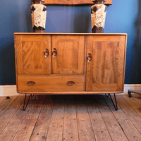 3 Door Ercol Sideboard With Black Hairpin Legs