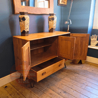 3 Door Ercol Sideboard With Black Hairpin Legs