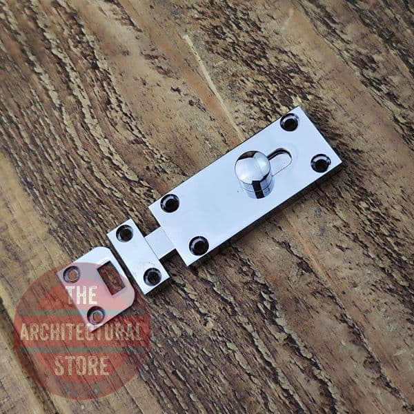 63mm Polished Chrome Sliding Bolt