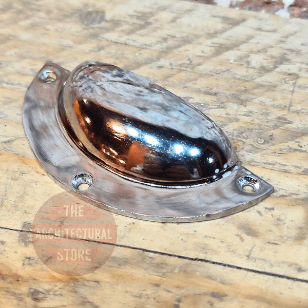 92mm Chrome On Cast Iron Cup Drawer And Door Pull Handle