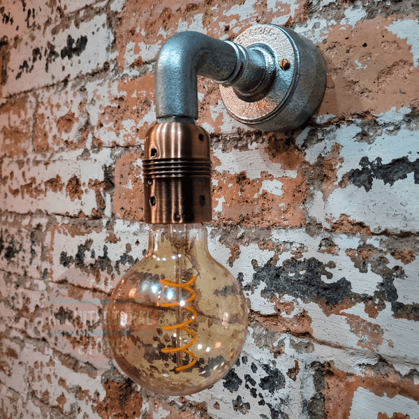 Antique Copper Angled Wall Light
