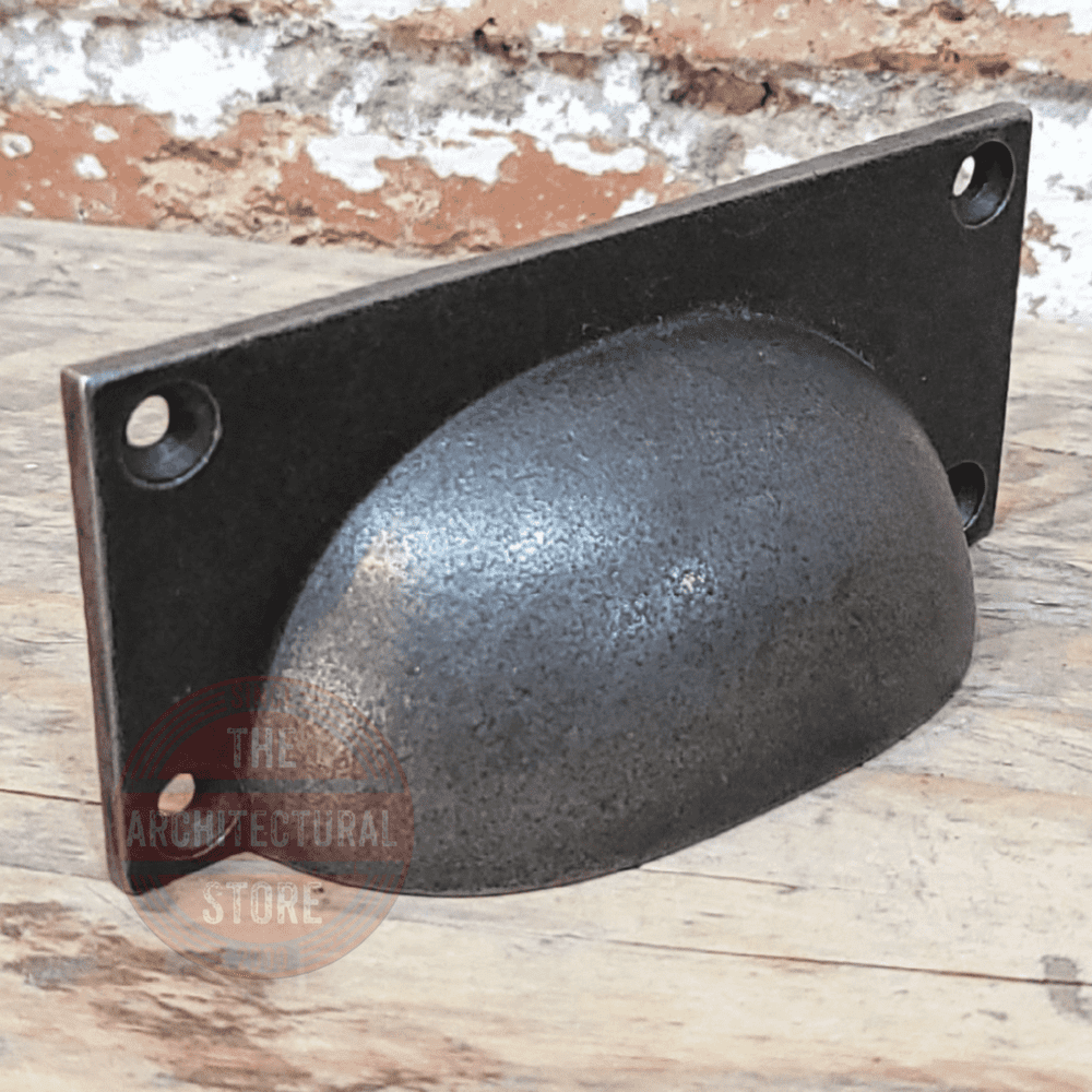 Antique Iron Drawer Pull Square Back Plate