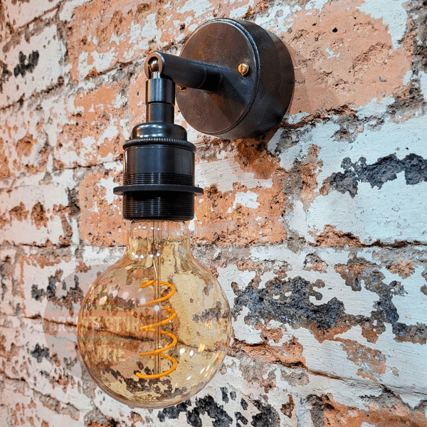 Antique Iron Industrial E27 Swivel Wall Light