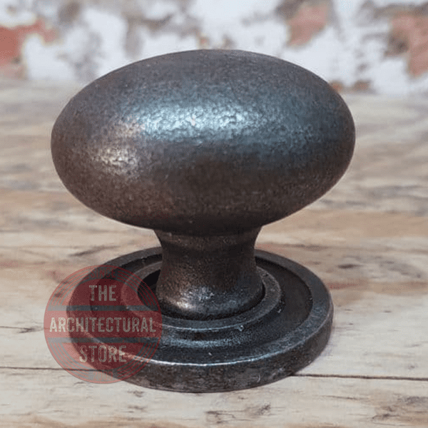 Antique Iron Oval Knob & Back Plate